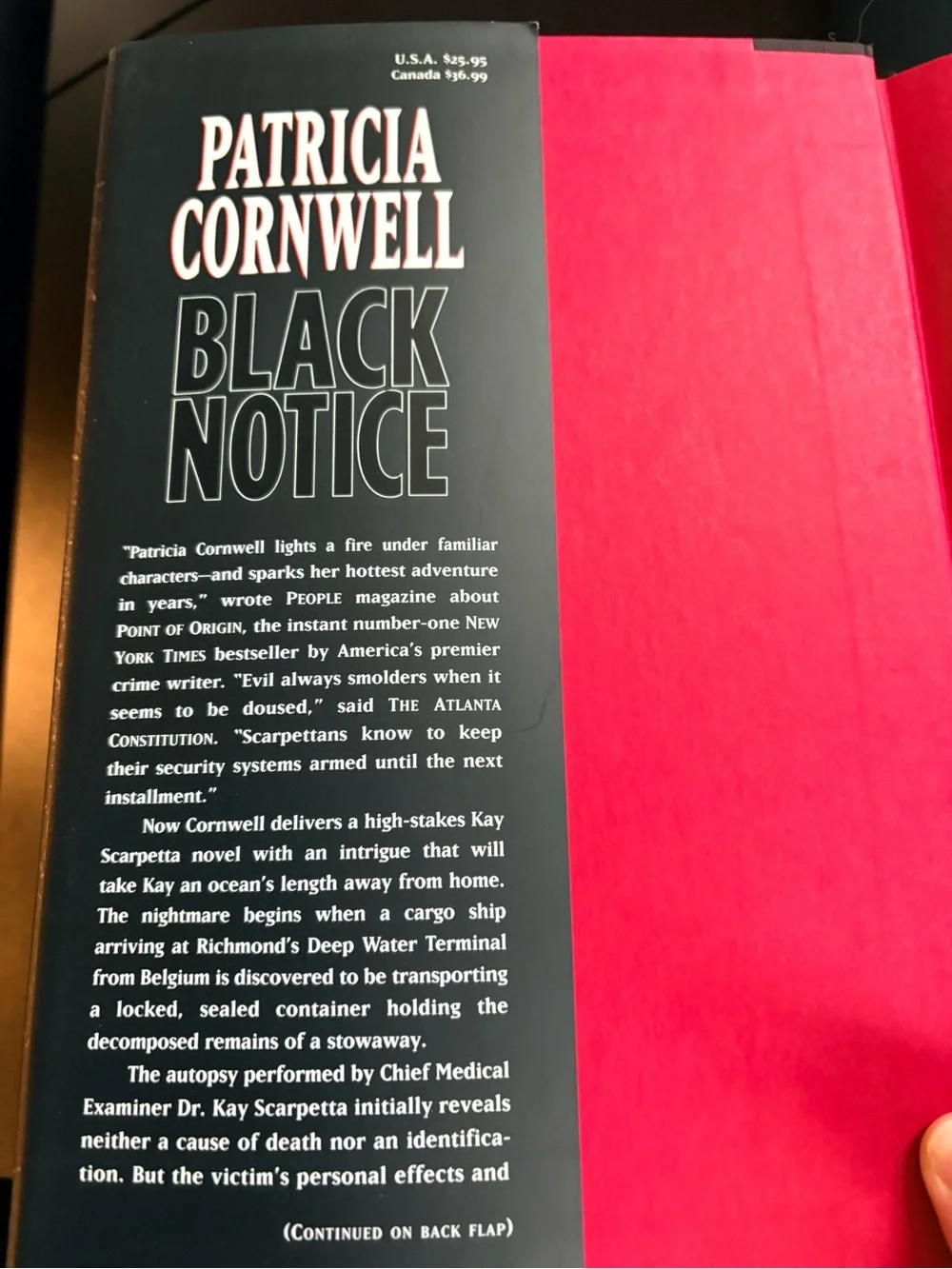 Patricia Cornwell "Black Notice" Hardcover - Book 10 of 29 Kay Scarpetta - Picture 3 of 8